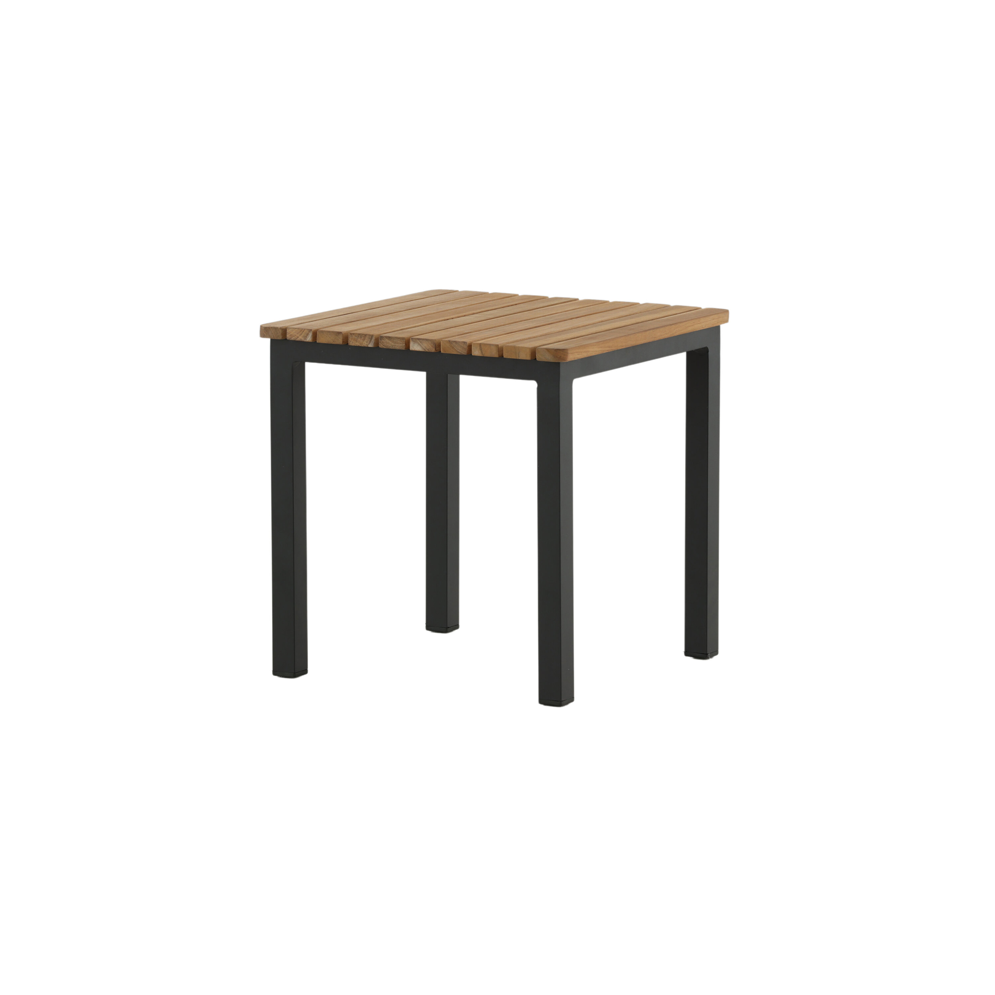 Mexico Sidobord 40*40*40 - Svart Alu / teak Svart