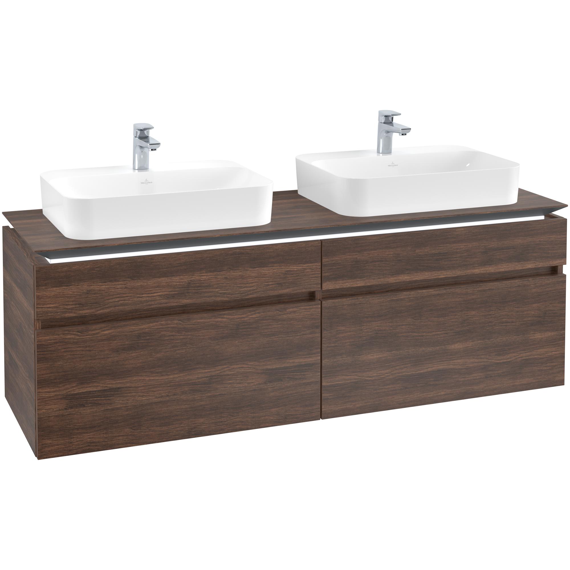 Tvättställsskåp Villeroy & Boch Legato 1600 med 4 Lådor för Två Ytmonterade Tvättställ från Finion & Memento