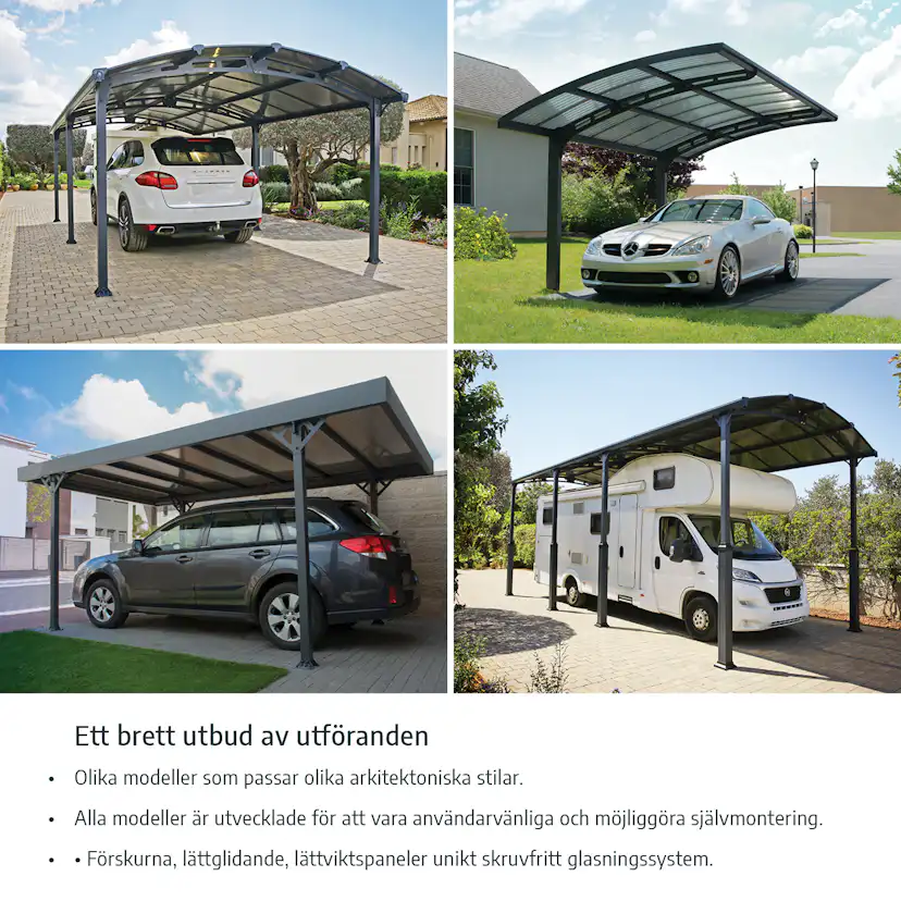 Carport Canopia by Palram Sydney Wave 3X6 m Svart i Metall