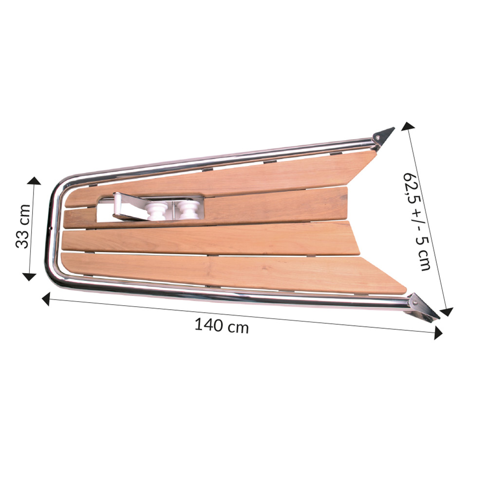 Peke 1852 Teak Med Ankarrulle 140x52 cm