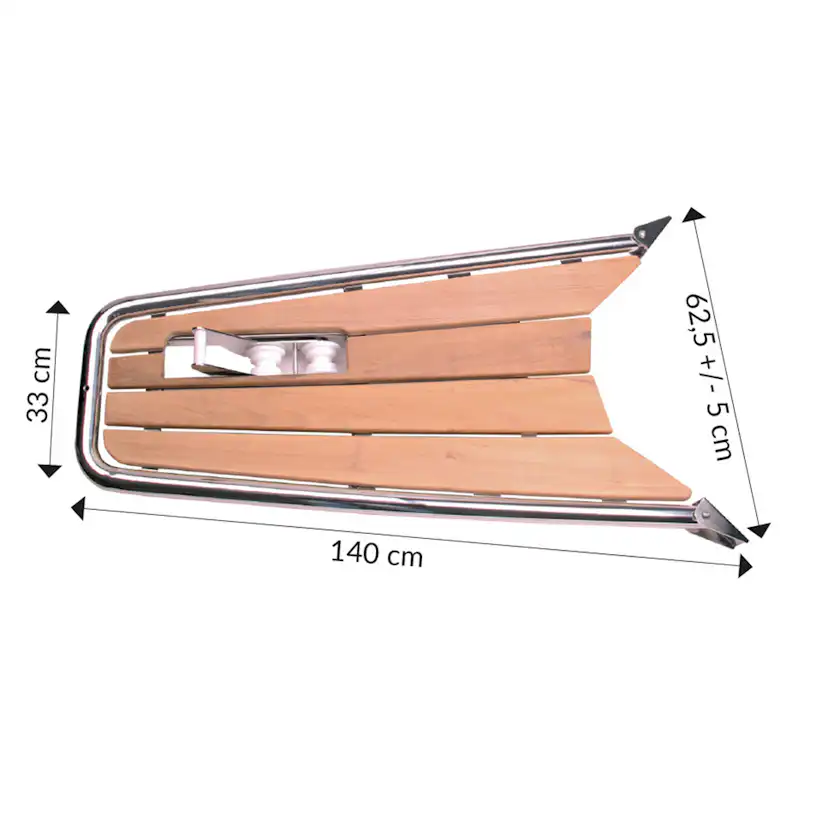 Peke 1852 Teak Med Ankarrulle 140x52 cm