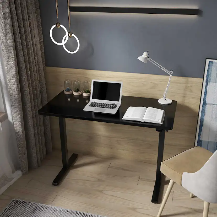Lykke höj och sänkbart skrivbord M100, svart, 140 x 70 cm Svart
