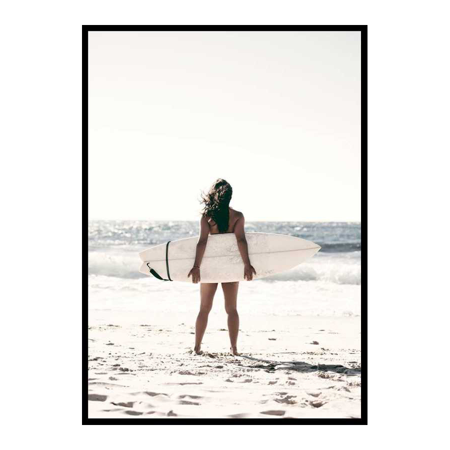 Poster Gallerix Surfer On Beach