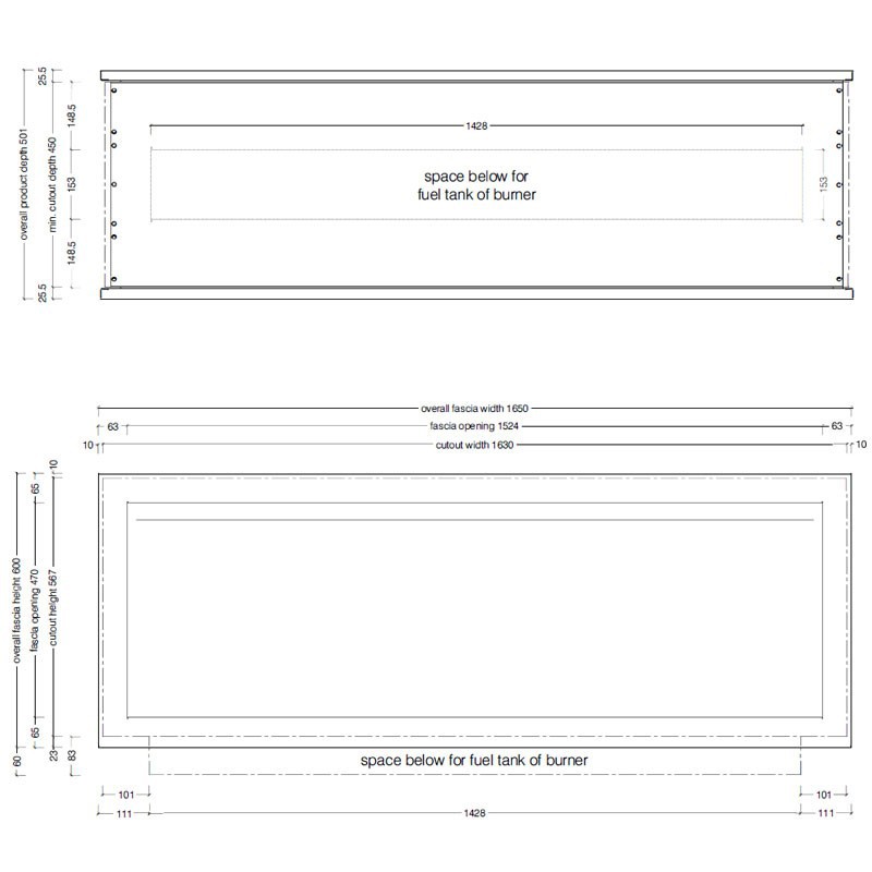 Etanolkamin Icon Fires Slimline Firebox FBDS