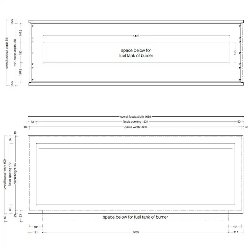 Etanolkamin Icon Fires Slimline Firebox FBDS