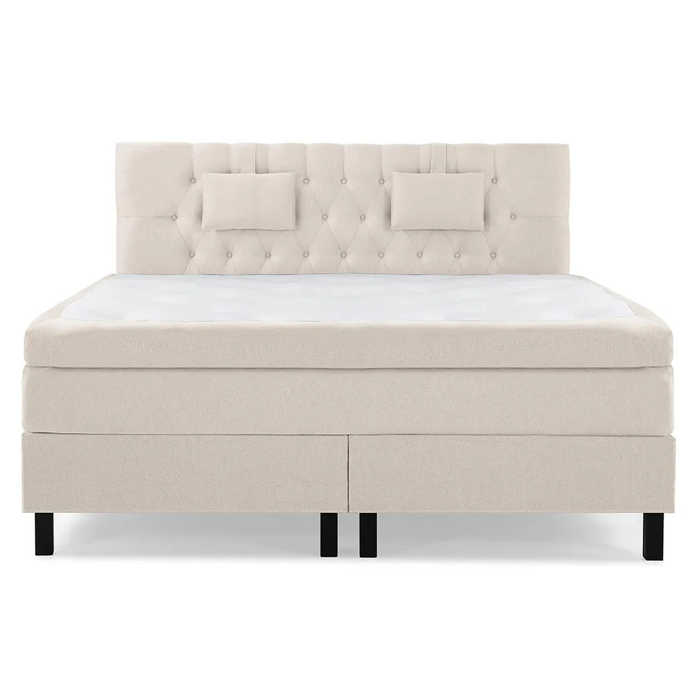 Lucky Komplett Sängpaket 180x200 Polyeter Diamant Sänggavel Beige, Fast Polyeter, Lucky Liten Nackkudde