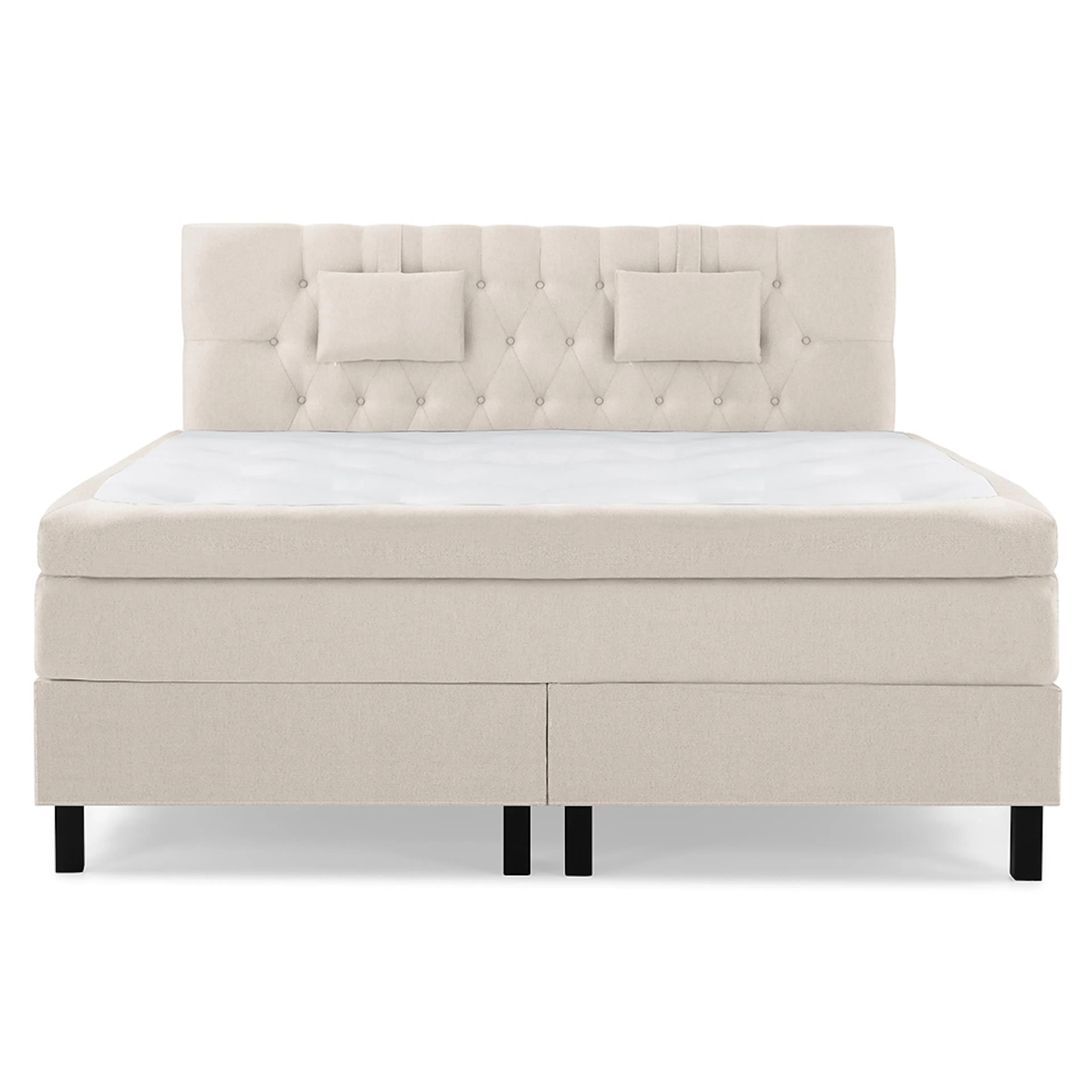 Lucky Komplett Sängpaket 180x200 Polyeter Diamant Sänggavel Beige, Fast Polyeter, Lucky Liten Nackkudde