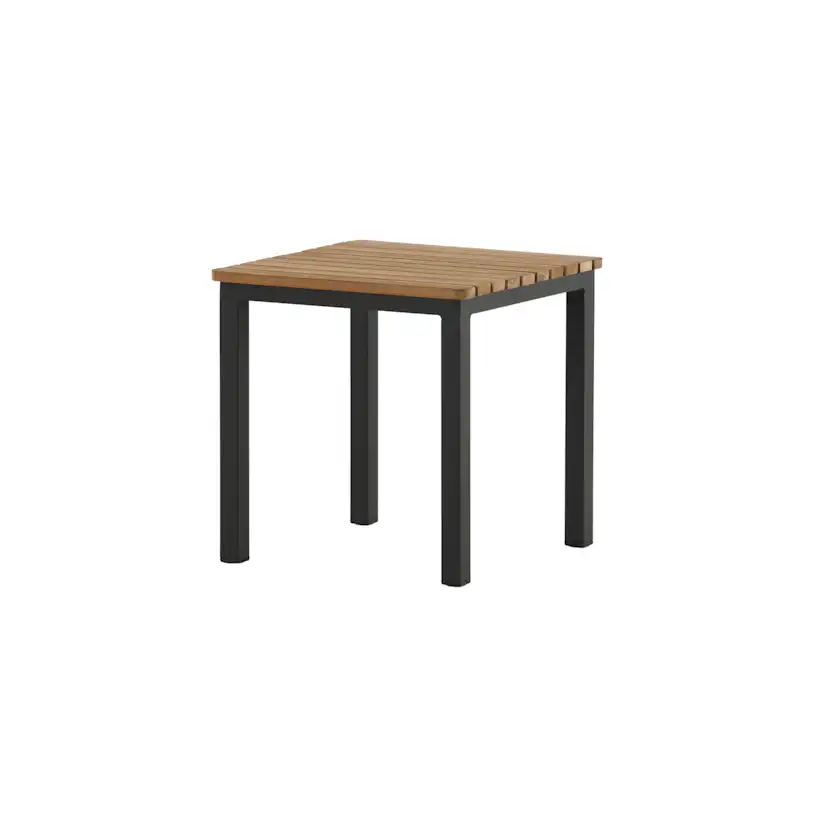 Mexico Sidobord 40*40*40 - Svart Alu / teak Svart