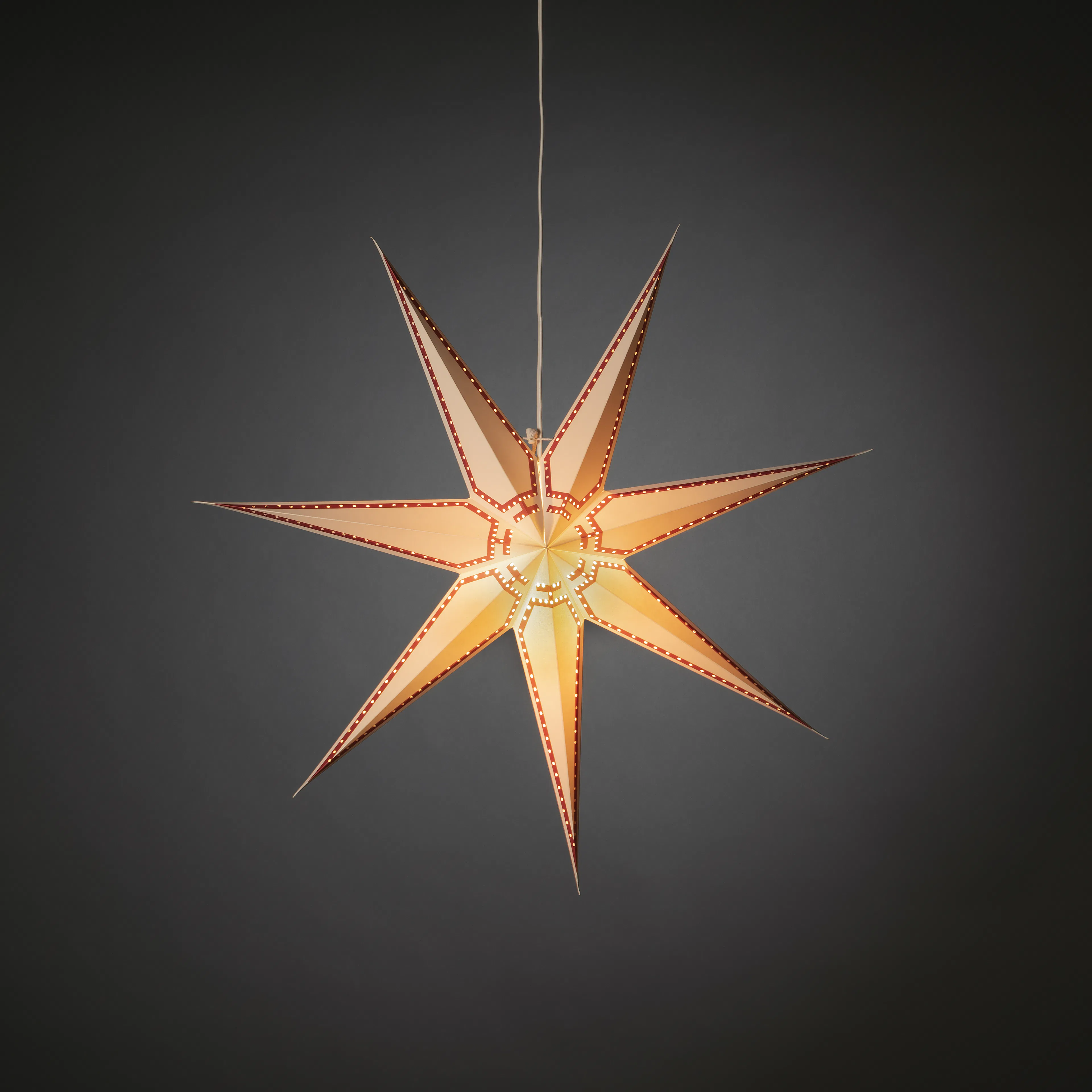 Adventsstjärna Gnosjö Konstsmide Rödmönstrad 78 cm