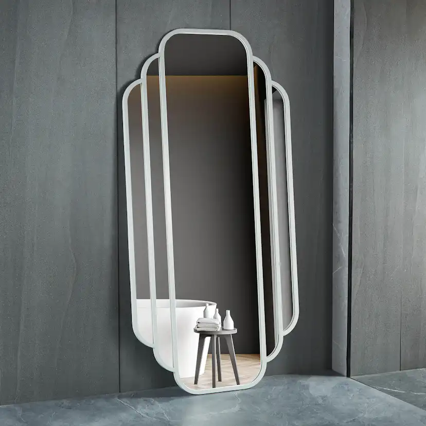 Hallspegel rund+sidodesign 900x1800mm - vit Vit