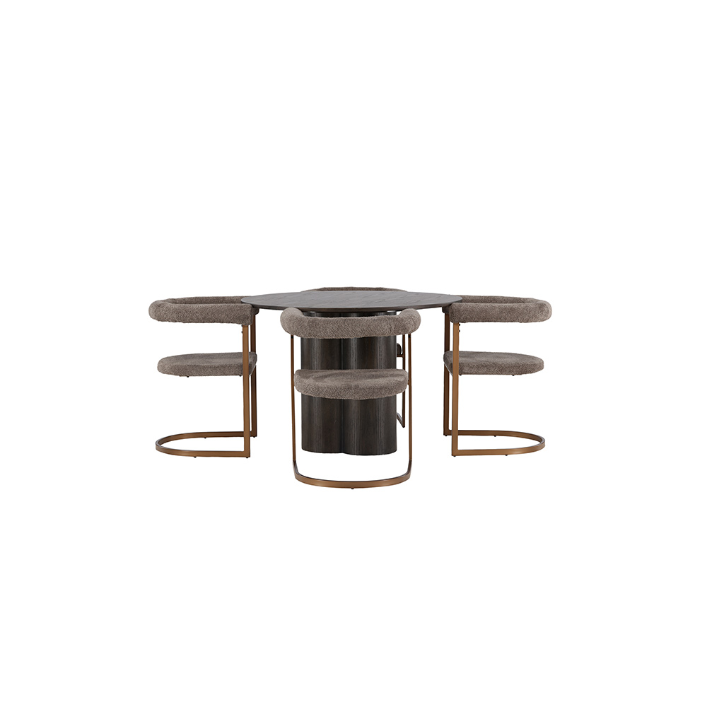 Matgrupp Venture Home Olivia Ø110 cm med 4 st Morning stolar