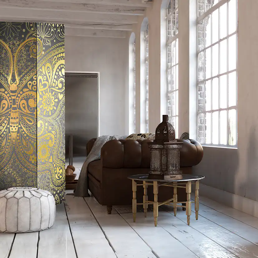 Rumsavdelare Skärmvägg Arkiio Golden Butterfly 135x172 cm