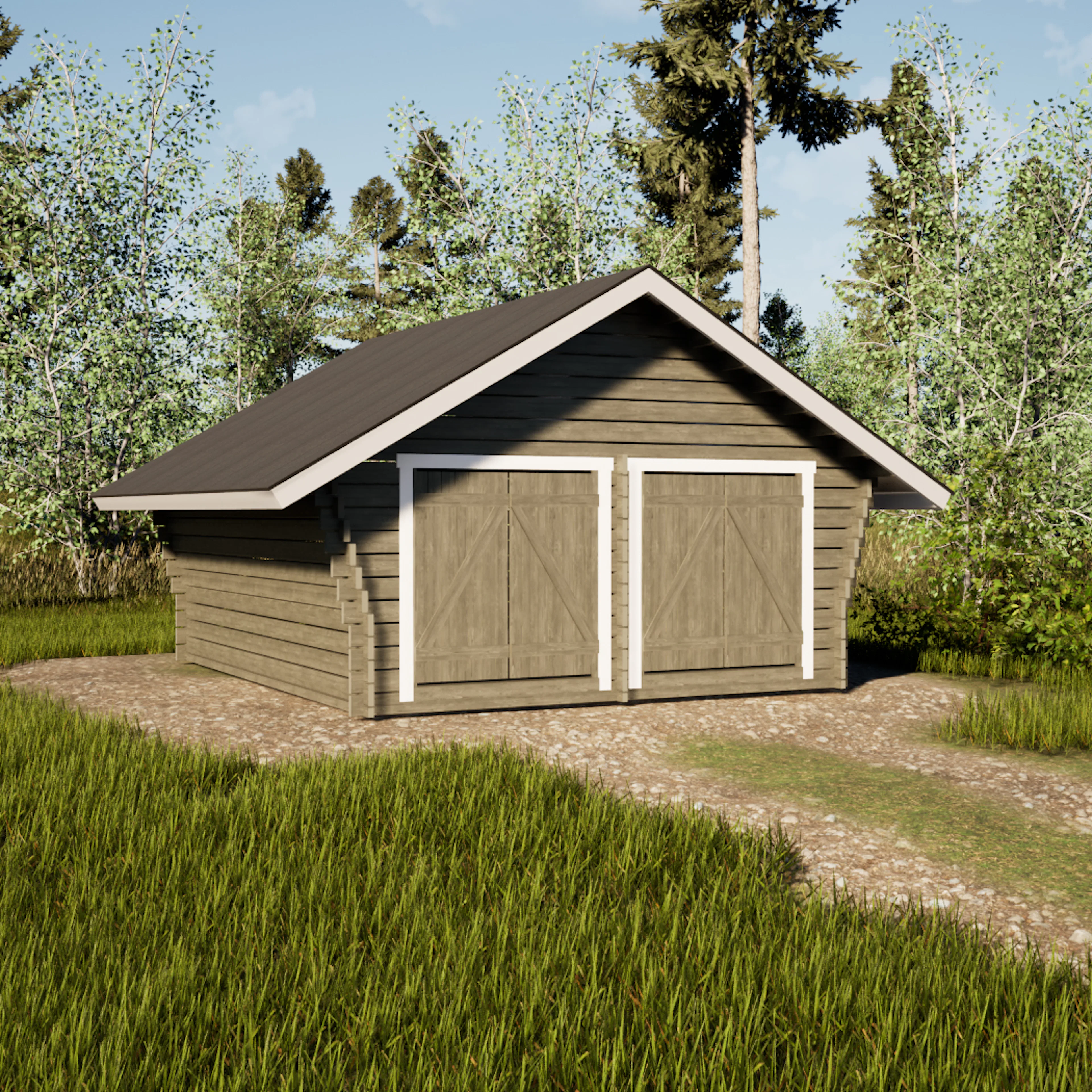 Timmerlada LP Garden Kymppi med spaltvägg 20 m²