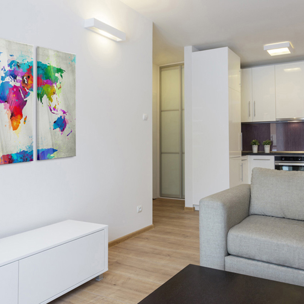 Akrylglastavla Arkiio World Map: An Explosion of Colours