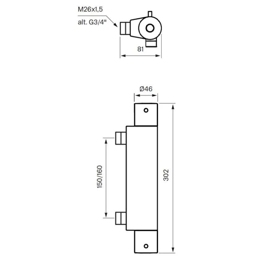 Duschblandare Tapwell EVM168-160