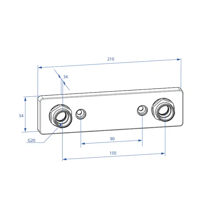 Trio Bl Fäste Design Line 2021 150cc 12/15 Cu 12/15 mm Cu-rör