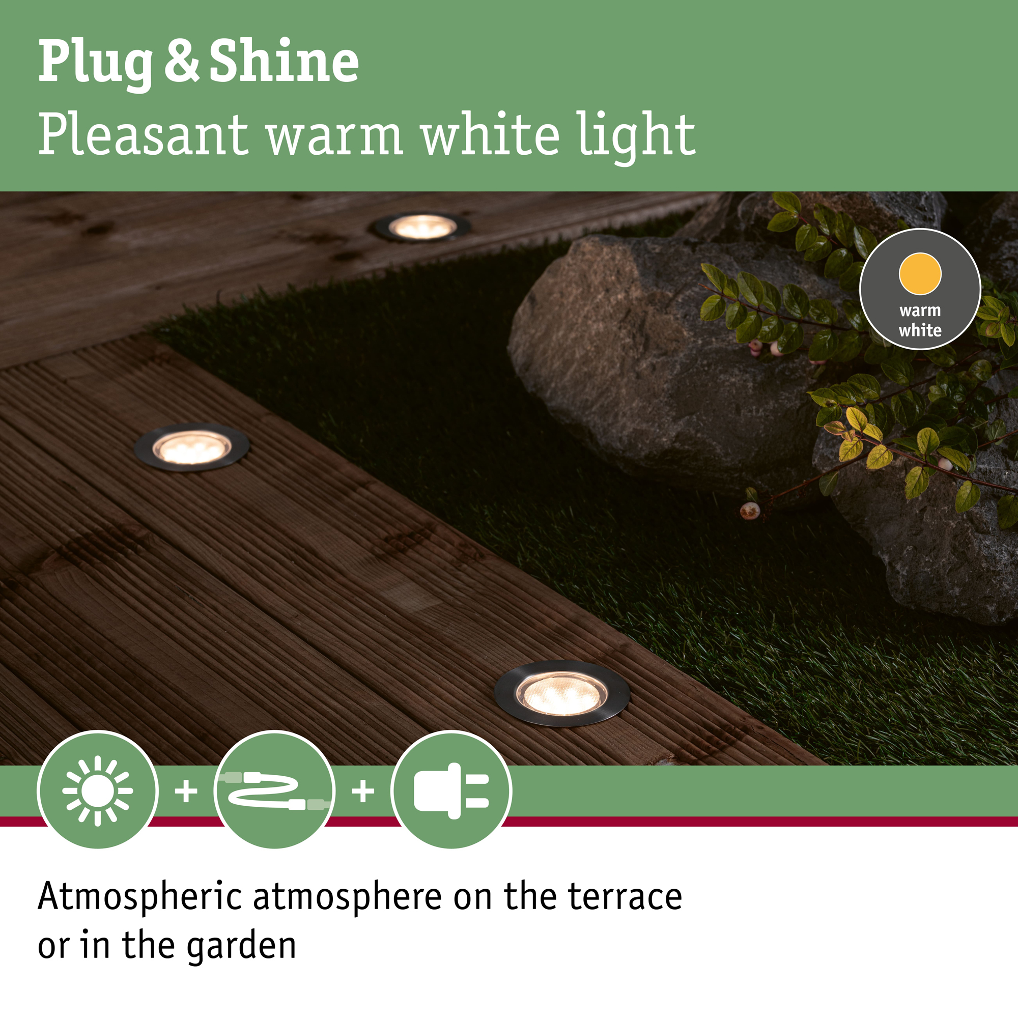LED Infälld Markbelysning Paulmann Plug & Shine Floor Eco Spot IP67 24V