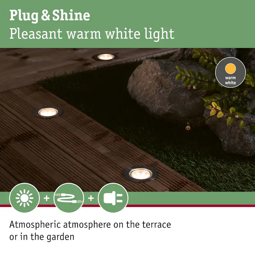 LED Infälld Markbelysning Paulmann Plug & Shine Floor Eco Spot IP67 24V