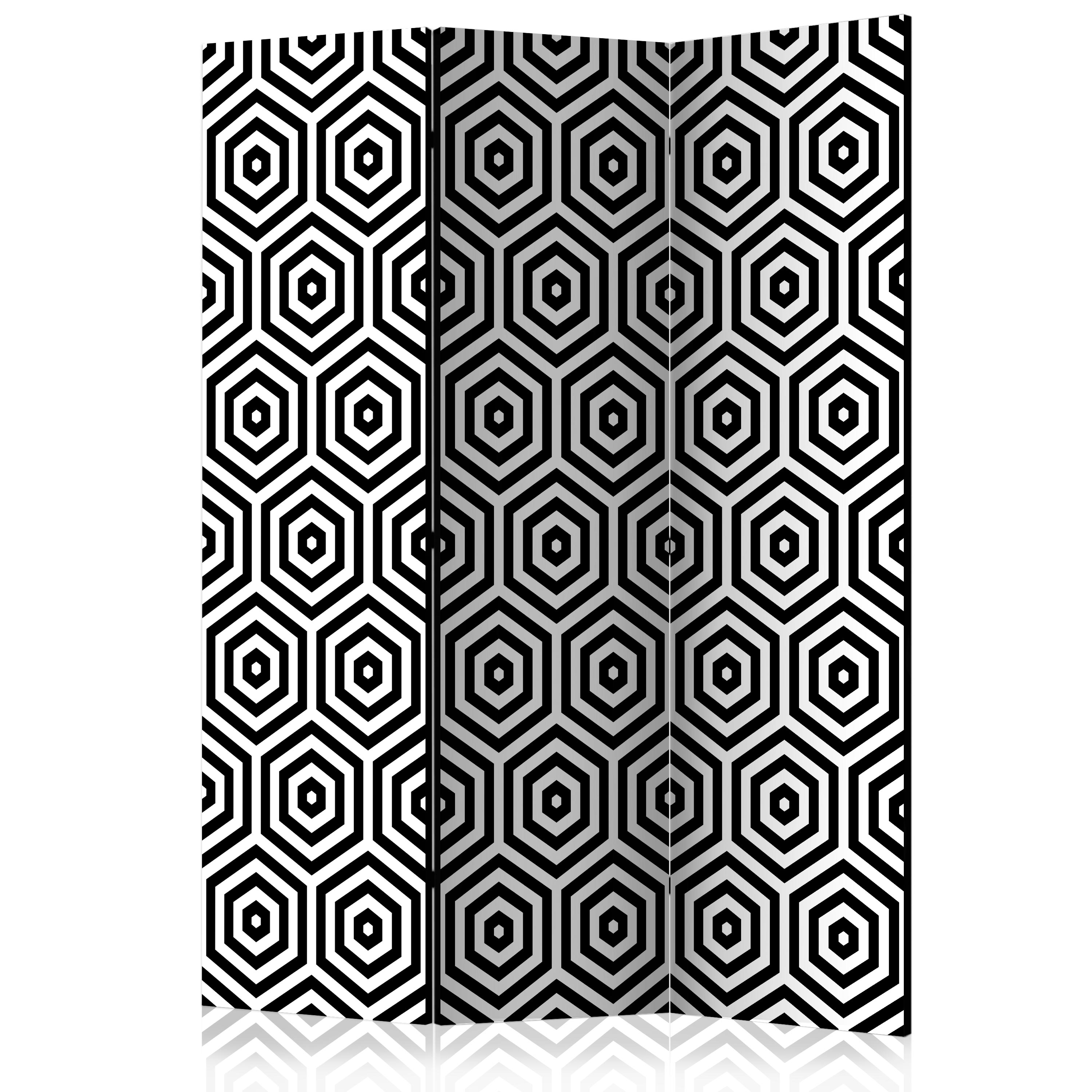 Rumsavdelare Skärmvägg Arkiio Black And White Hypnosis 135x172 cm