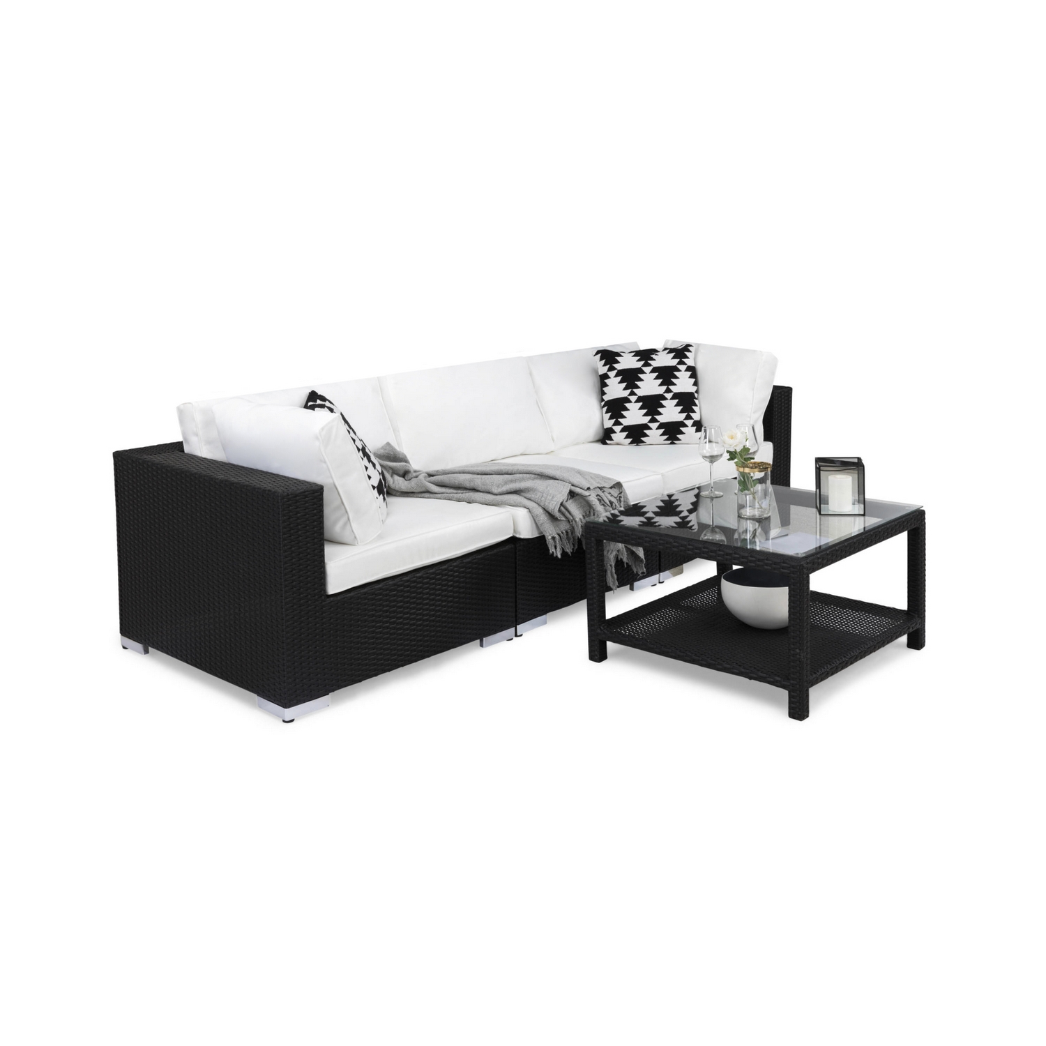 Loungegrupp Comfort Garden Bahamas 3-sits med Utebord 75x75 Utomhus