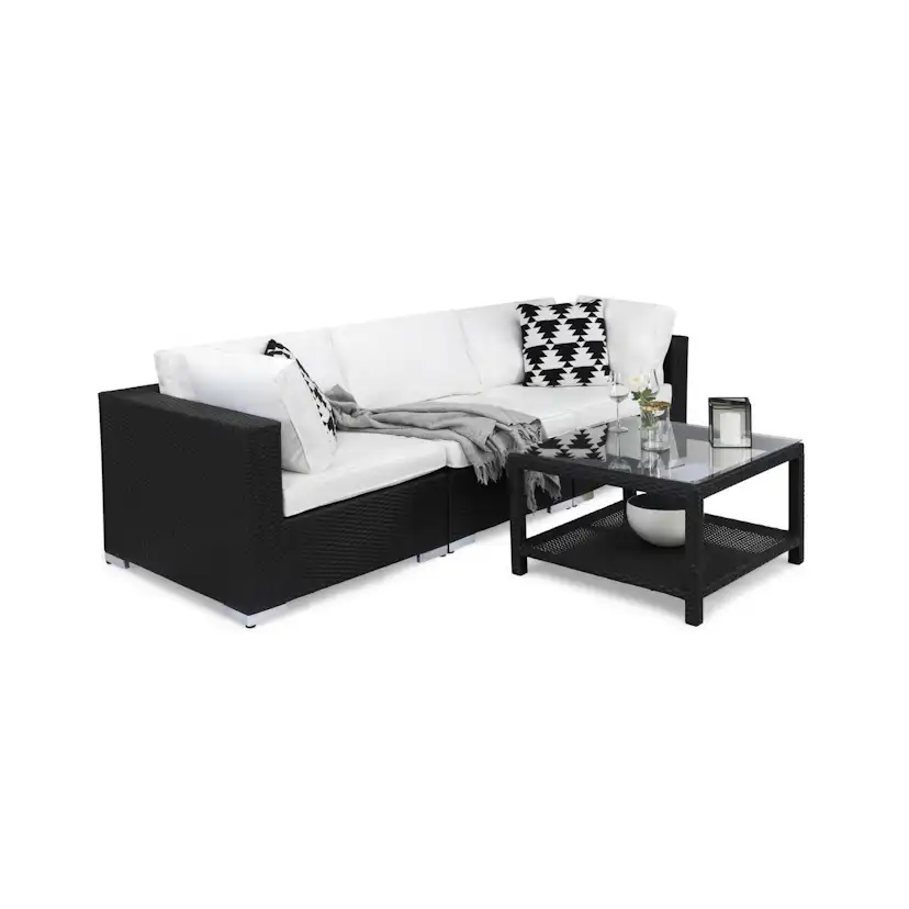 Loungegrupp Comfort Garden Bahamas 3-sits med Utebord 75x75 Utomhus