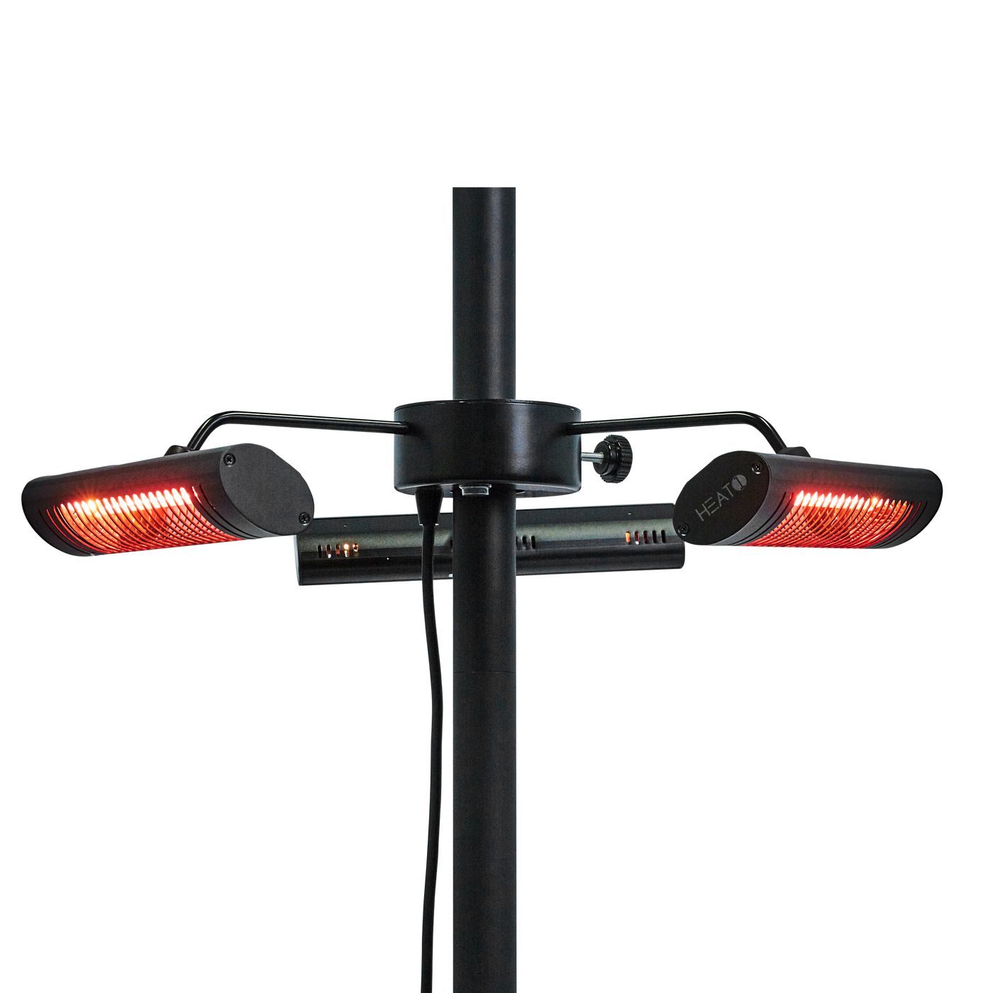 Infravärmare HEAT1 ECO High-line 3x670W Terrassvärmare för Parasol, Svart Aluminium