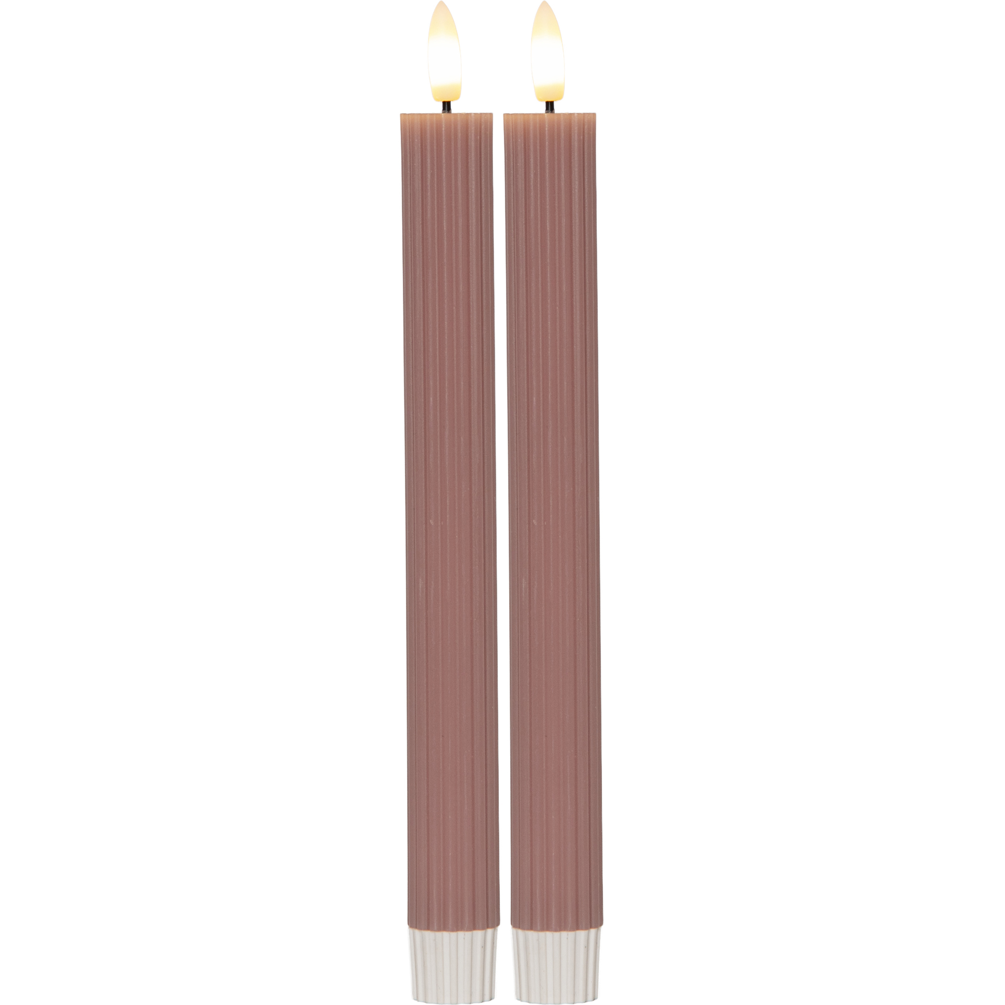 LED Antikljus 2-pack Flamme Stripe Rosa 25 cm Rosa