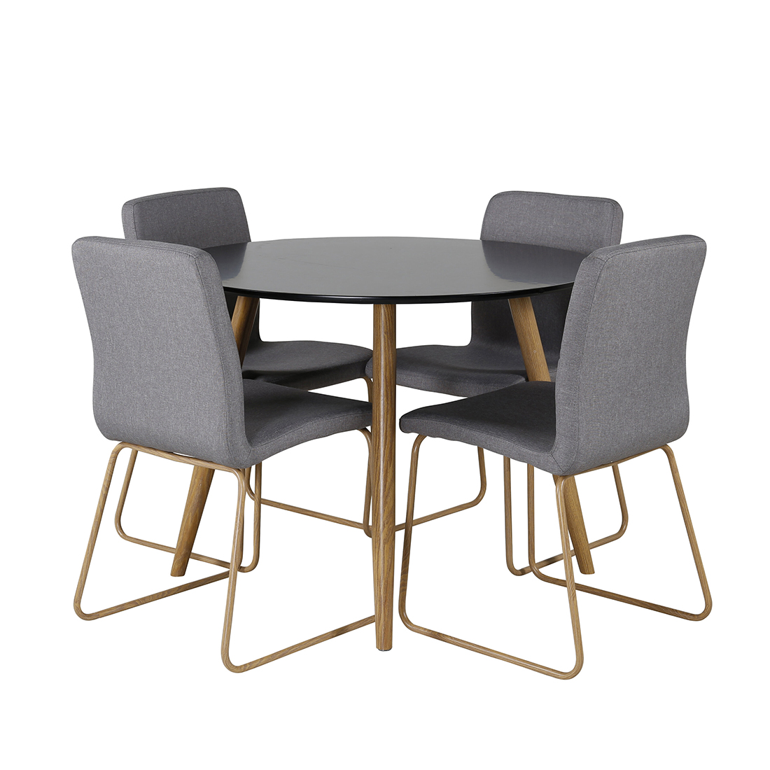 Matgrupp Venture Home Plaza Ø100 cm med 4st Mace Matstolar