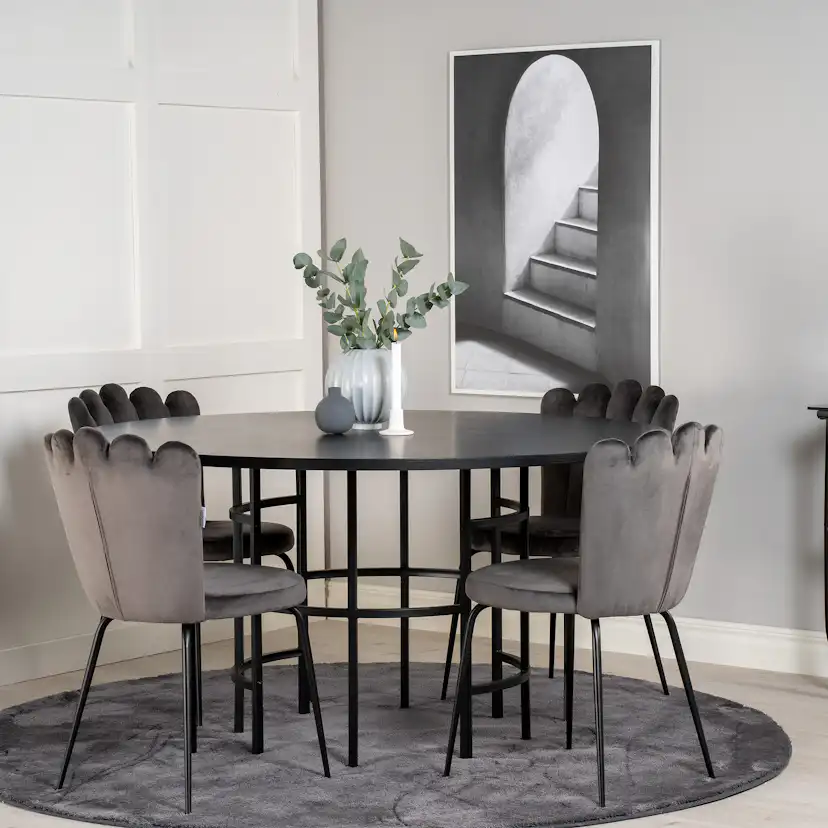 Matgrupp furniture/fashion Copenhagen med 4 Gråa Limhamn Light Stolar