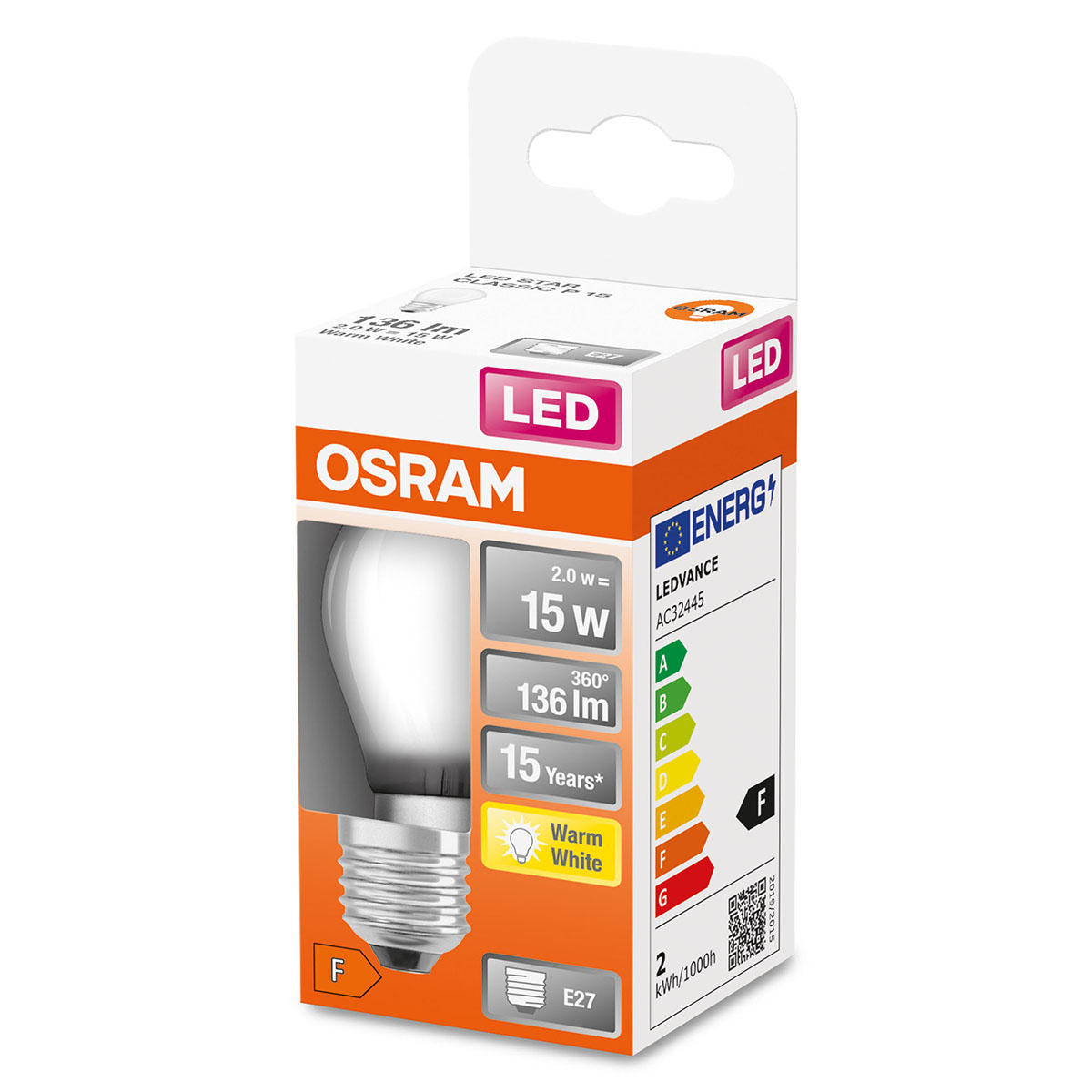 LED-Lampa Osram Klot (15) E27  827 Cl P