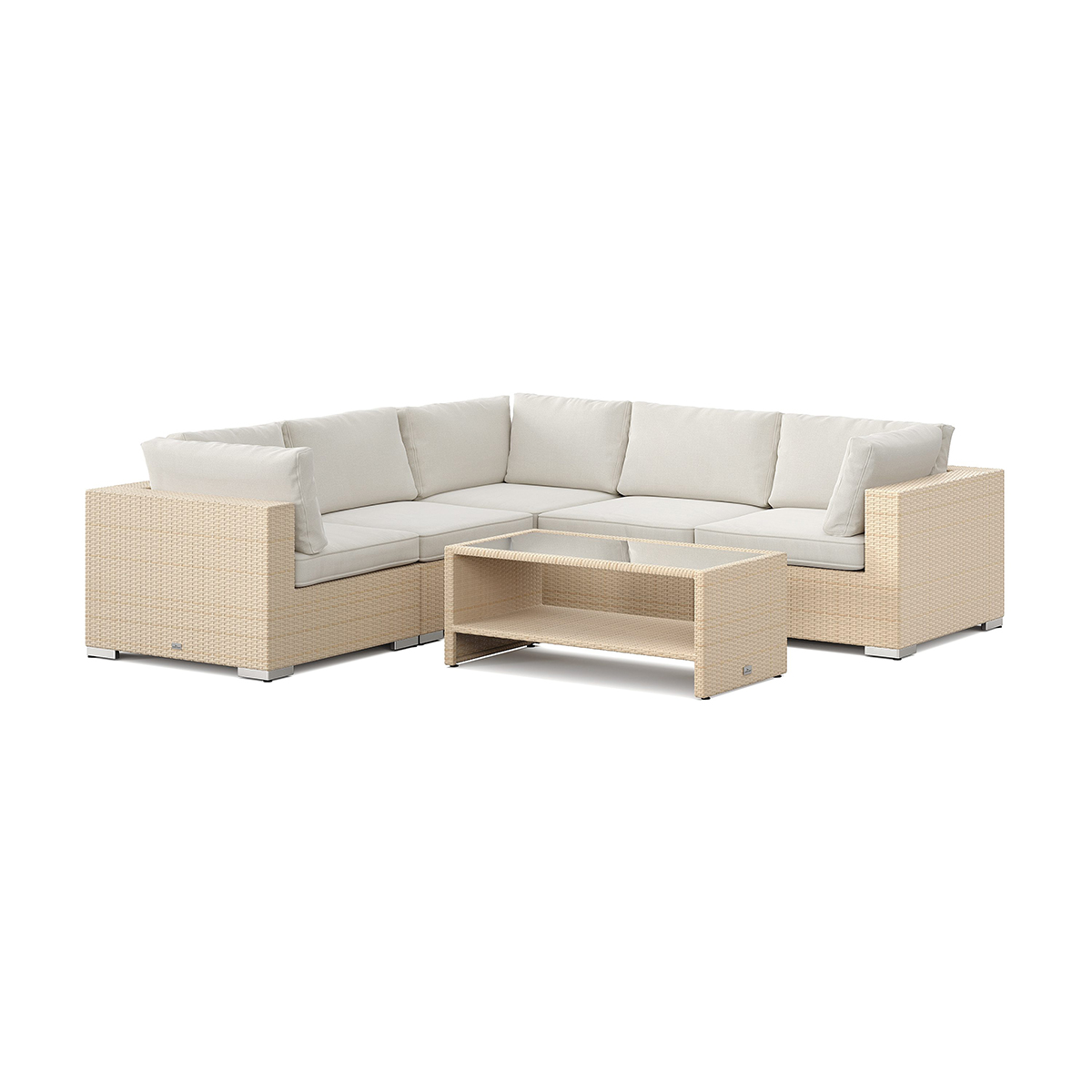 Loungegrupp Comfort Garden Bahamas utomhus hörnsoffa 5-sits vändbar och bord med hylla