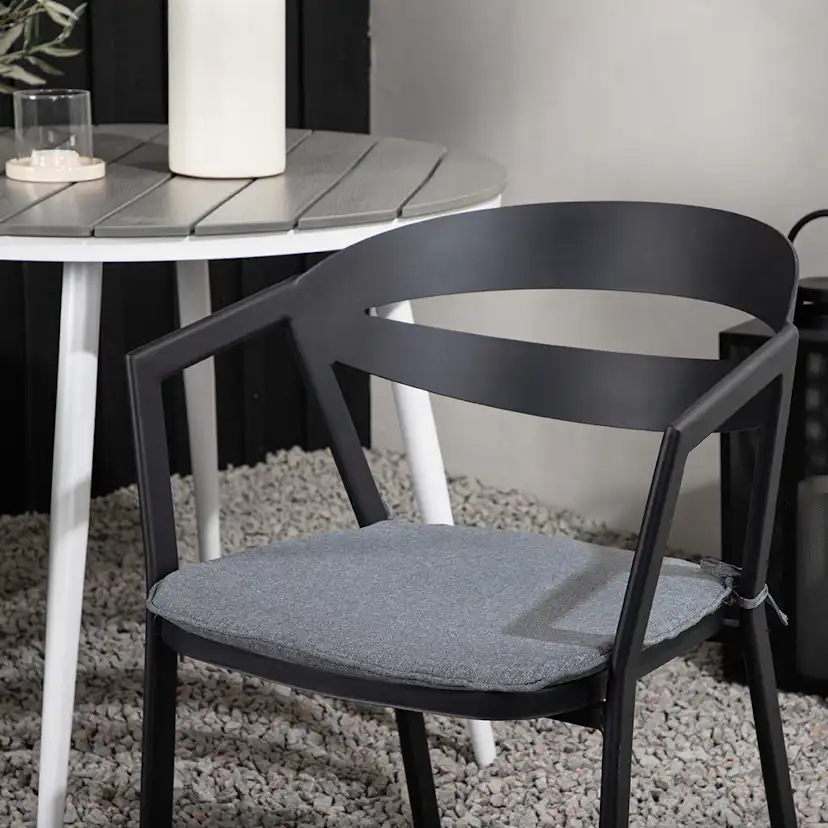 Break - Dining Table Round- White / Grey - Alu / Aintwood - Grå/Vit