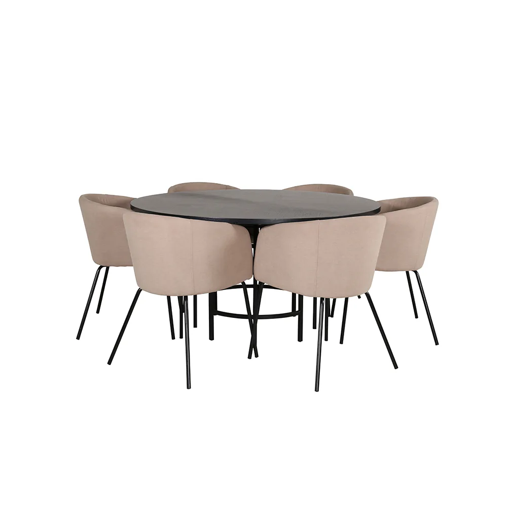 Matgrupp furniture/fashion Copenhagen Ø140 cm med 6 Berit Stolar