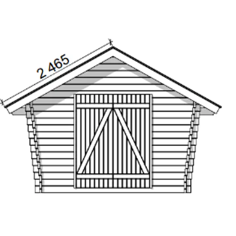 Timmerförråd LP Garden U-M (10m²) Lutande Tät Vägg