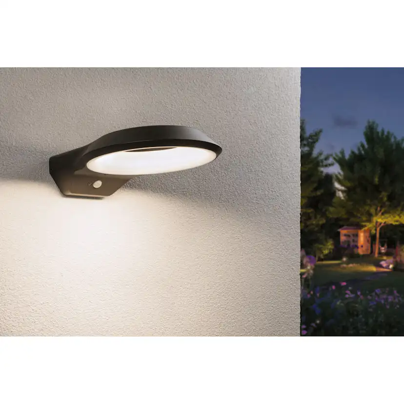 Fasadbelysning LED Paulmann Anela med Skymningsstyrd rörelsedetektor IP44 230V Ljus: Gold Light (insektsvänlig)