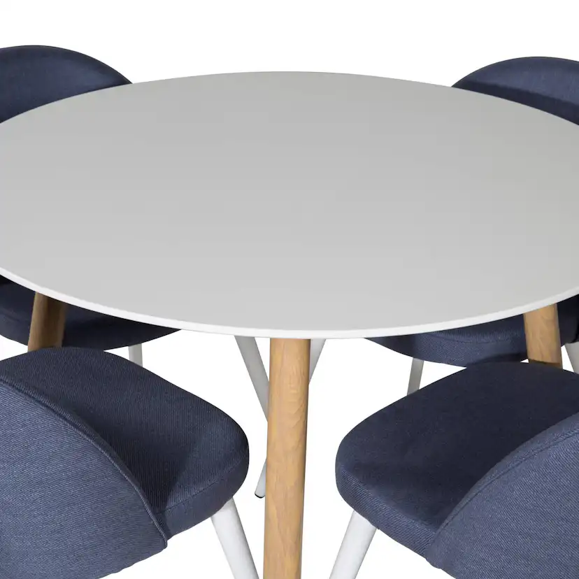 Matgrupp Basic Home Pelle Runt Matbord 100 cm med 4 Sedavi Matstol