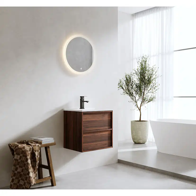 Tvättställsskåp Bathlife Charm med Tvättställ och Spegel Skina