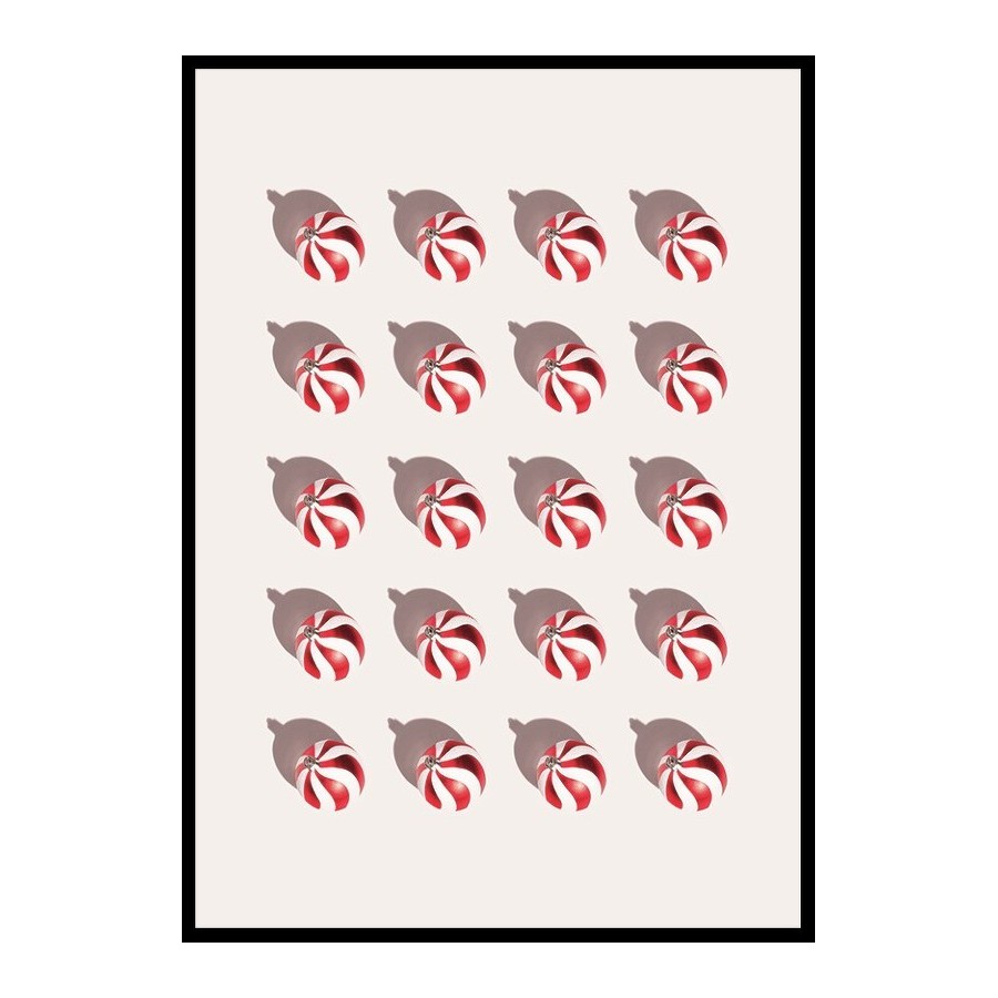 Poster Gallerix Candy Cane Christmas Balls