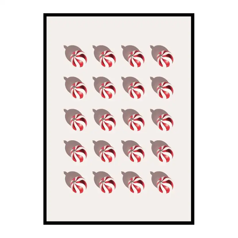 Poster Gallerix Candy Cane Christmas Balls