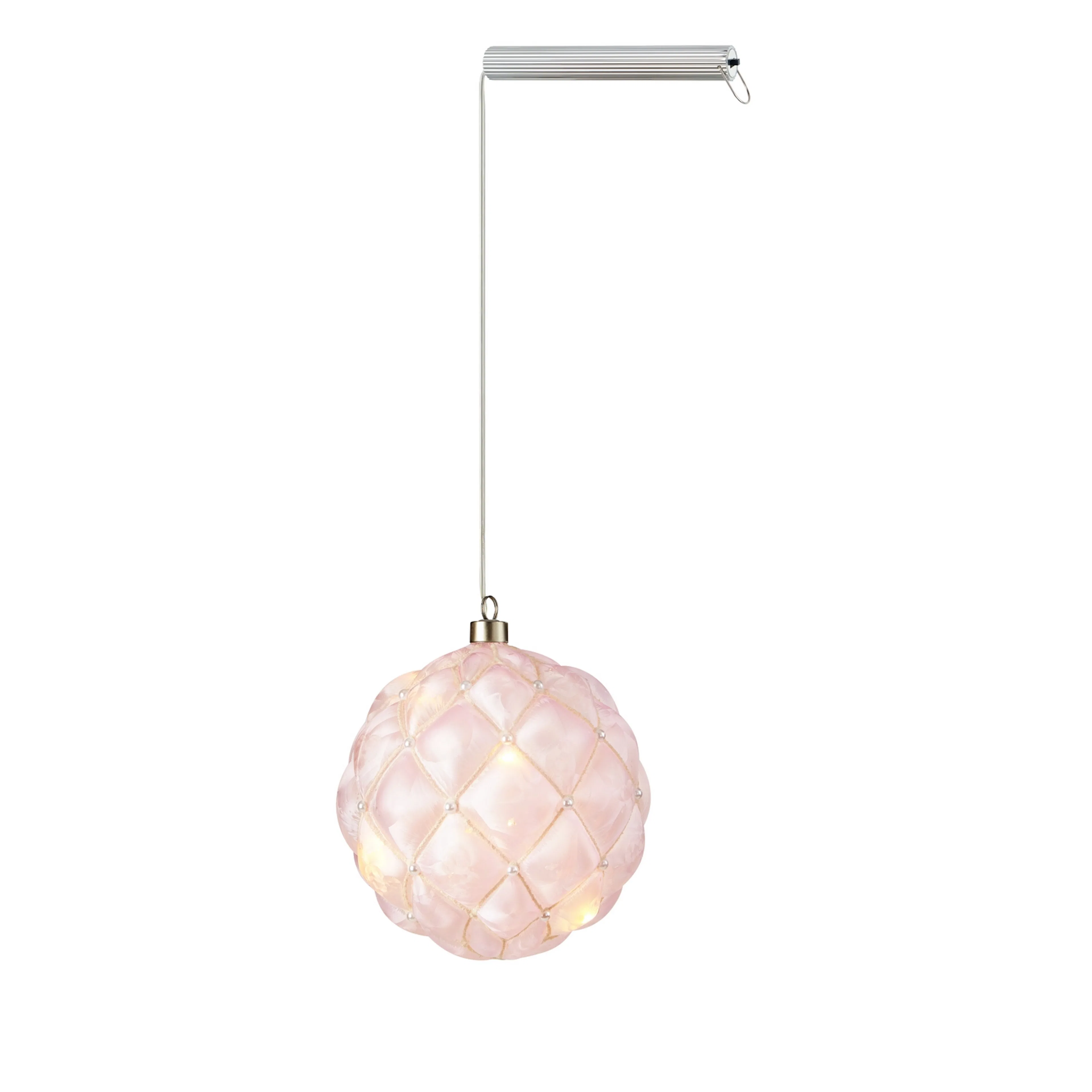 PEARL Glass Decoration 15cm 20L Pink Rosa