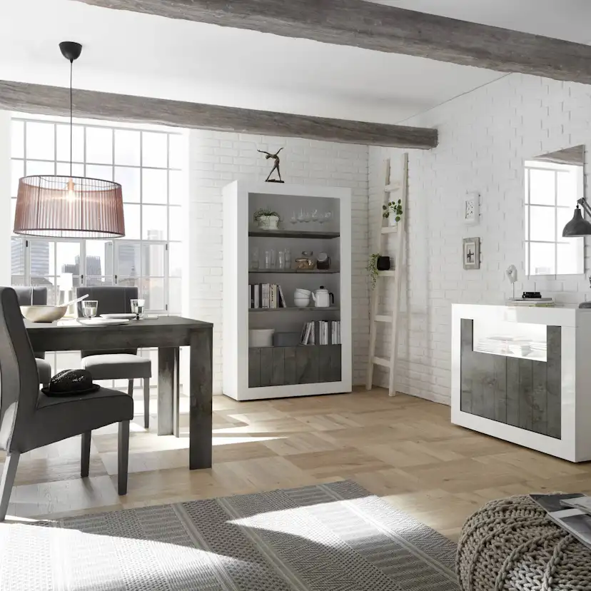 Bokhylla LC Spa Urbino 110 cm Grå/Vit