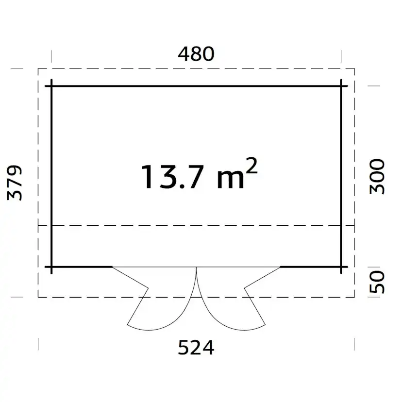 Ines 14,4 m2 (inv. 13,7 m2) Obehandlad