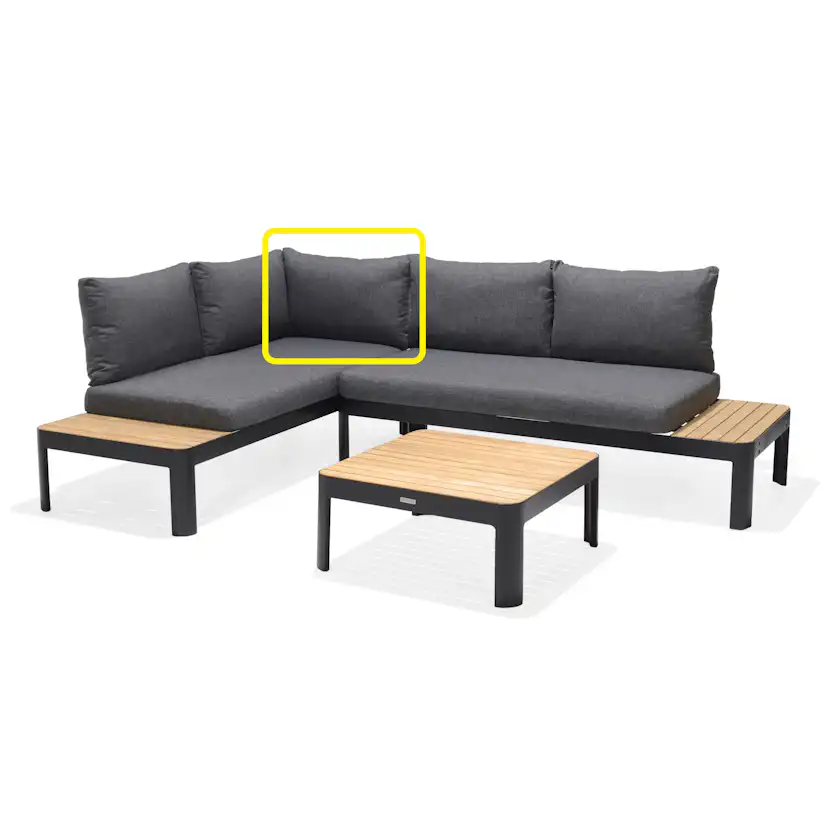 Kudde och Ryggstöd Portals 2-sits, Svart