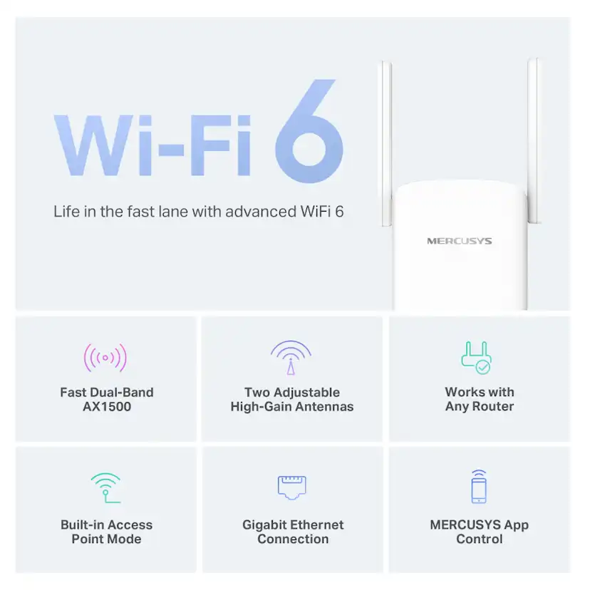 Extender Mercusys ME60X AX1500 Wi-Fi Range Extender