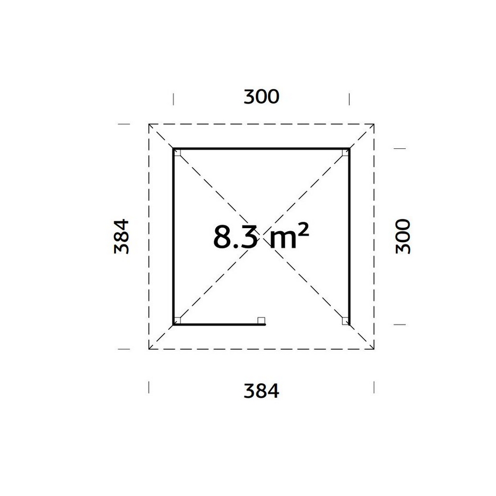 Stuga Palmako Bianca 8,3 m2 Set 3