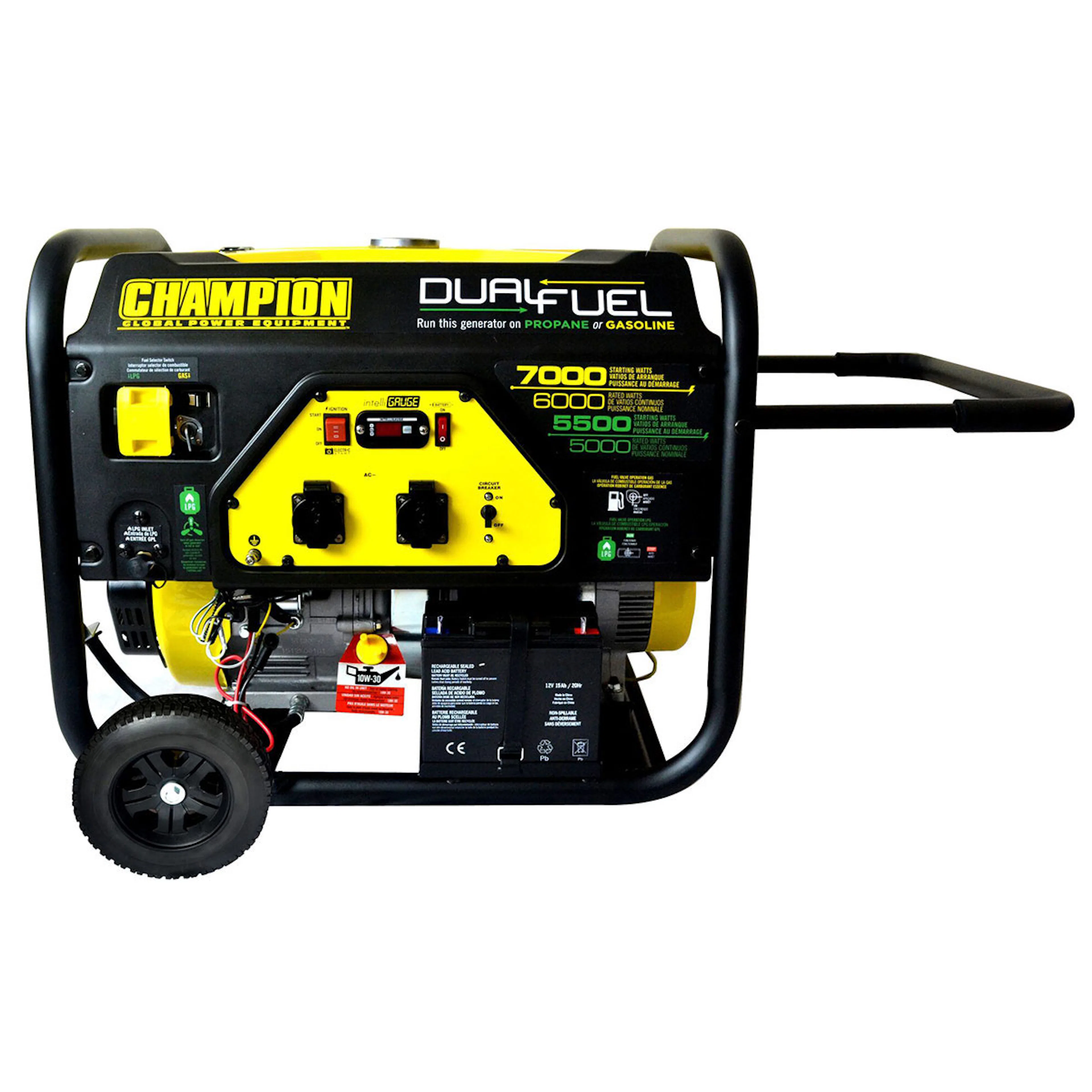Elverk Champion Generators CPG7500E2 7kW 1-fas Dual Fuel
