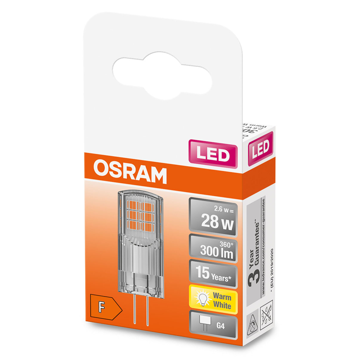 LED-Lampa Osram Pin (30) G4 Klar 827