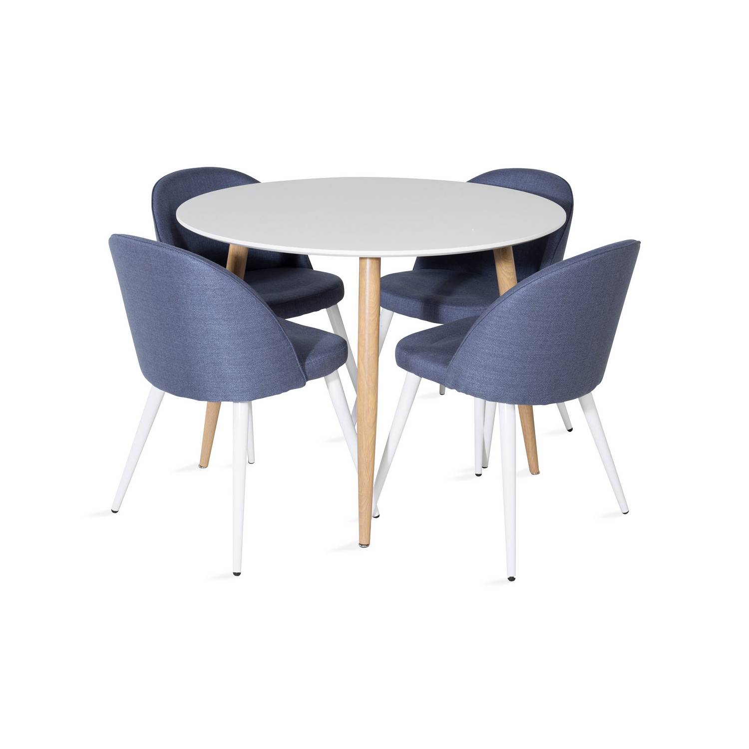 Matgrupp Basic Home Pelle Runt Matbord 100 cm med 4 Sedavi Matstol