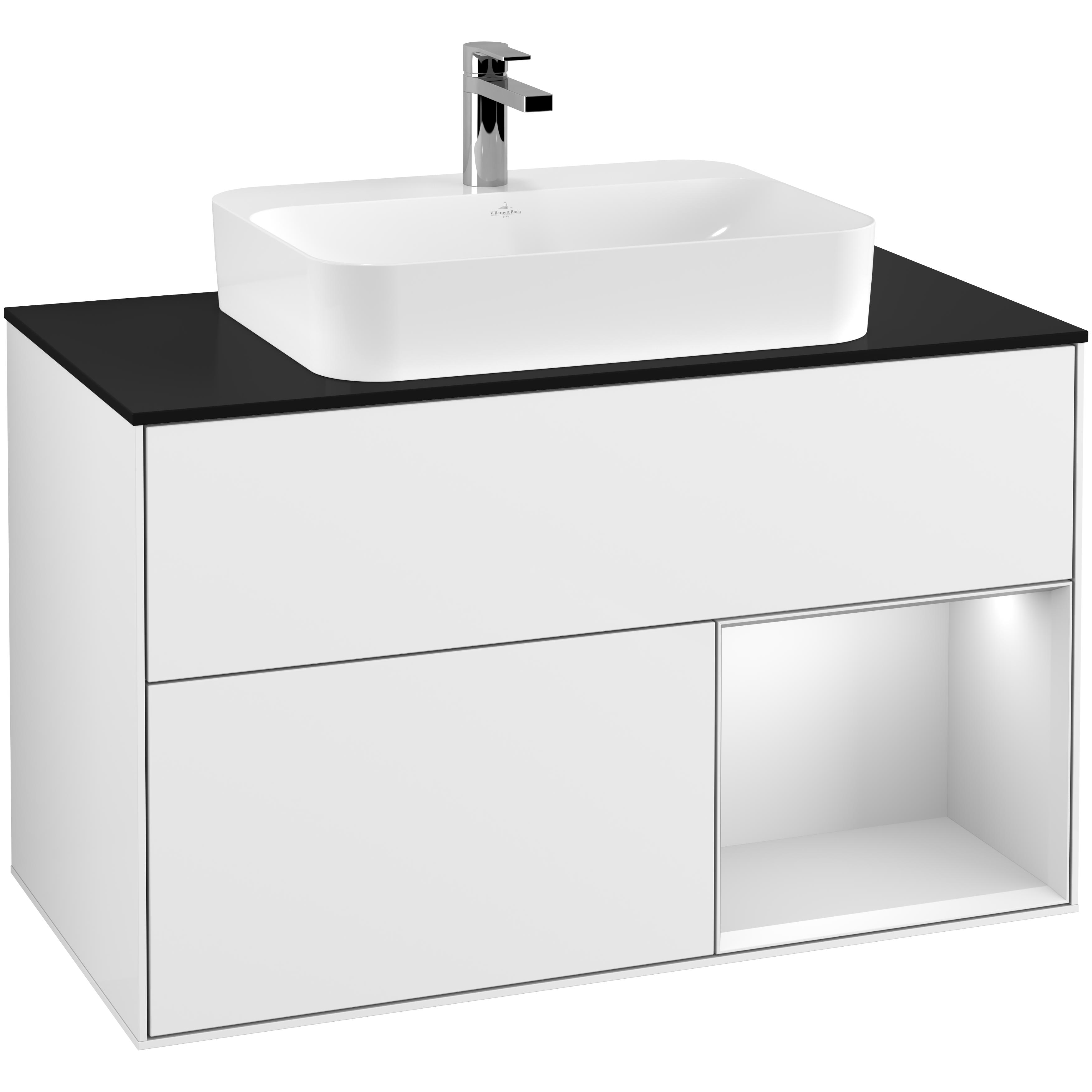 Tvättställsskåp Villeroy & Boch Finion med 2 Lådor Hylla och Bänkskiva för Ytmonterat Tvättställ