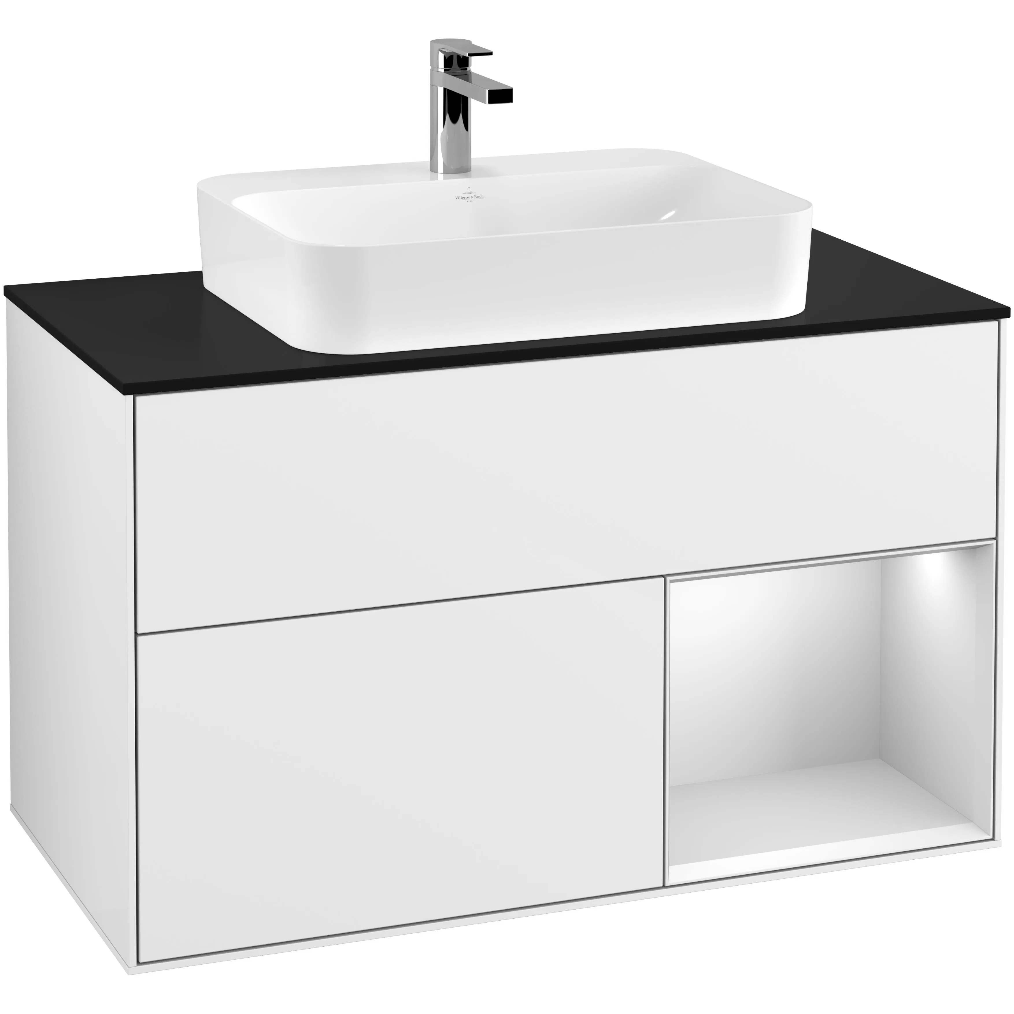 Tvättställsskåp Villeroy & Boch Finion med 2 Lådor Hylla och Bänkskiva för Ytmonterat Tvättställ